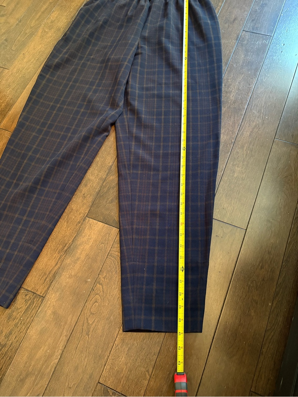 Wilfred women’s Navy Plaid Drawstring dress Pants size small fits like medium to - Picture 4 of 7